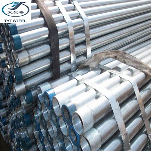 Tubo de aço galvanizado com extremidades rosqueadas